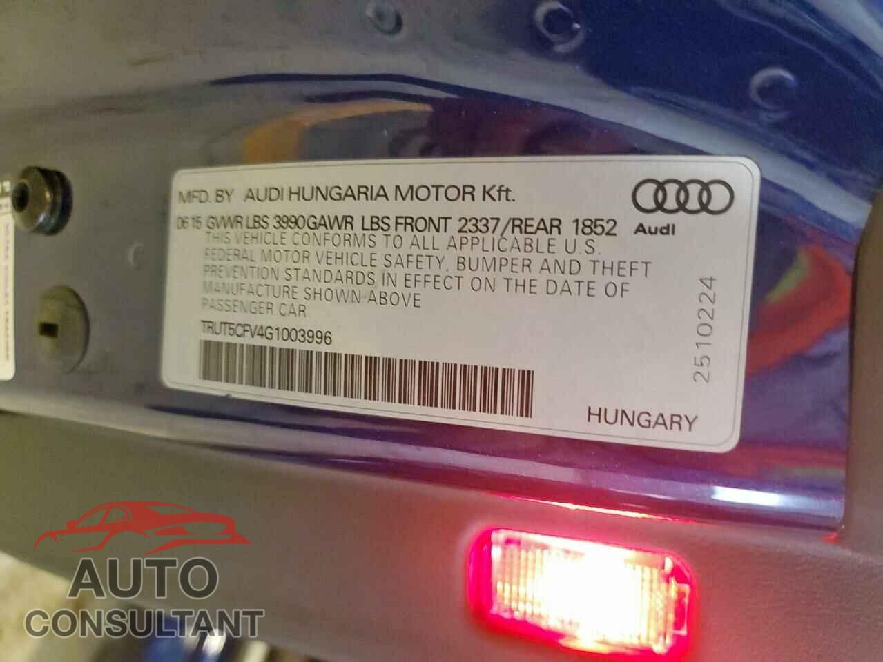 AUDI TT 2016 - TRUT5CFV4G1003996
