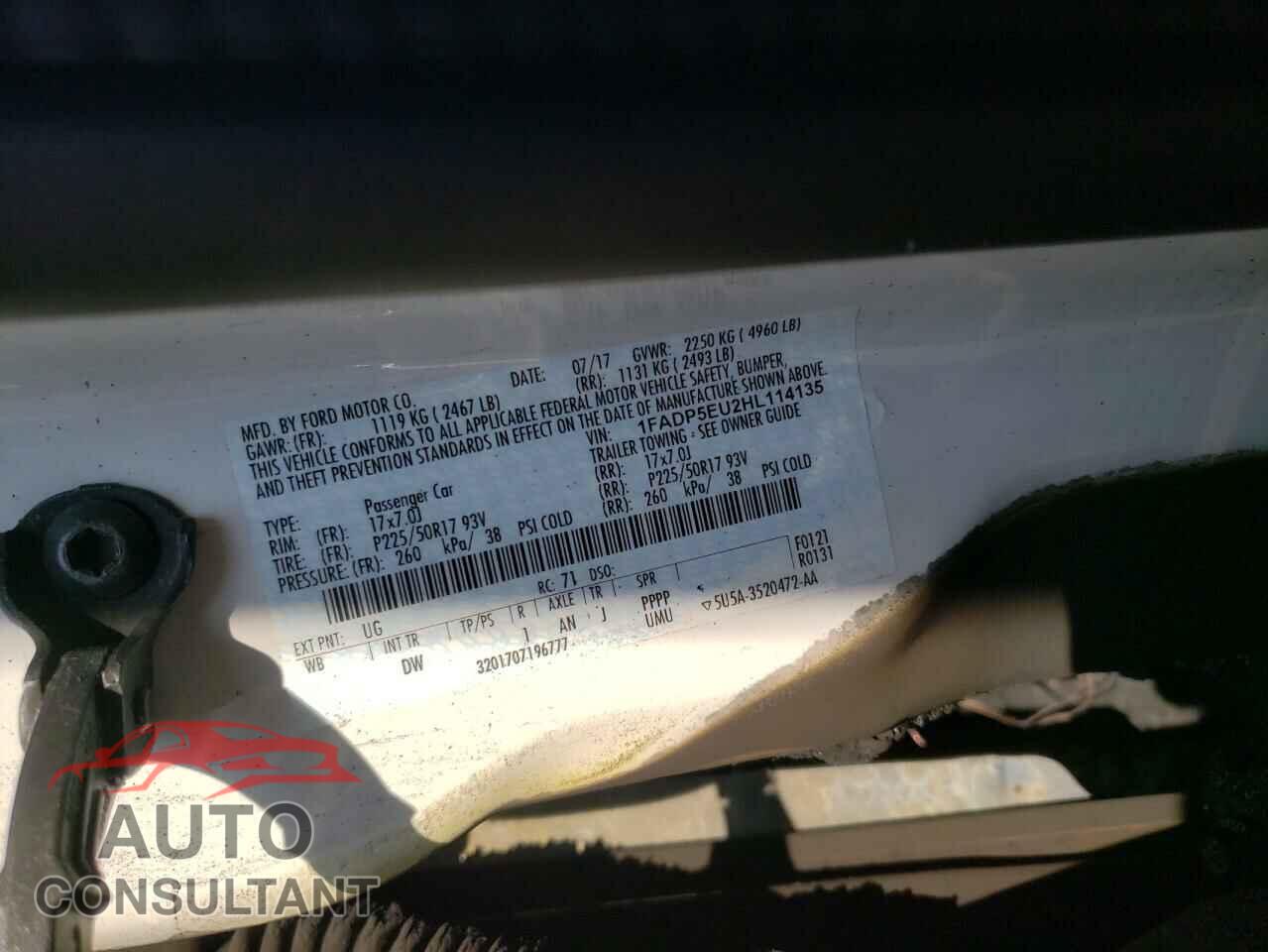 FORD CMAX 2017 - 1FADP5EU2HL114135