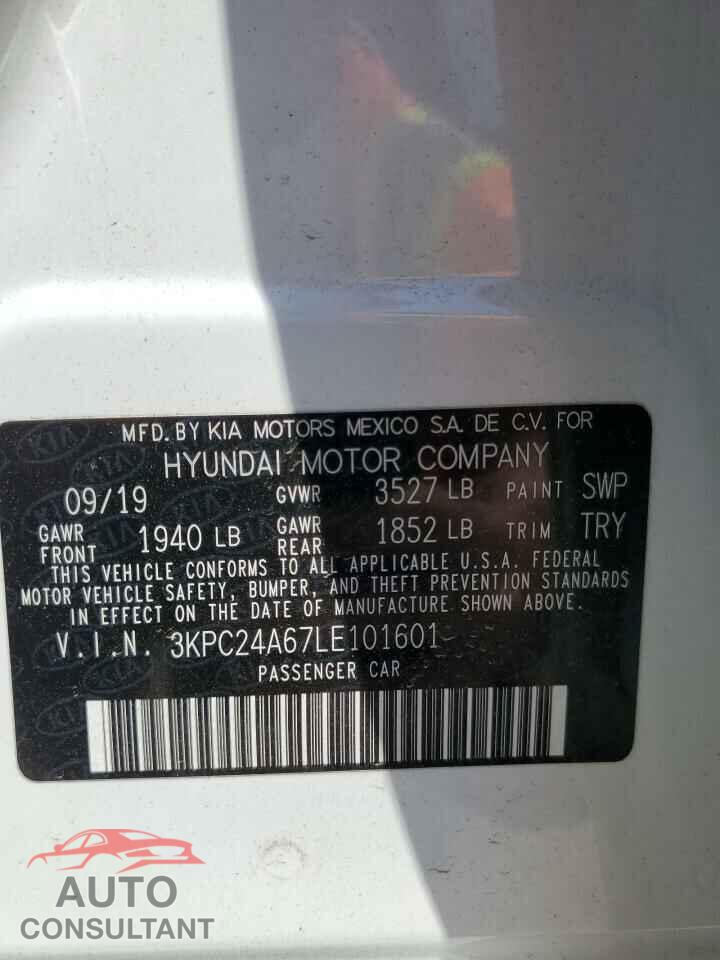 HYUNDAI ACCENT 2020 - 3KPC24A67LE101601