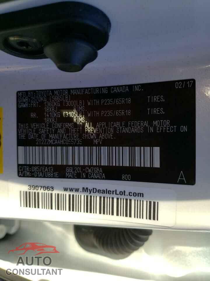 LEXUS RX350 2017 - 2T2ZZMCA4HC055735