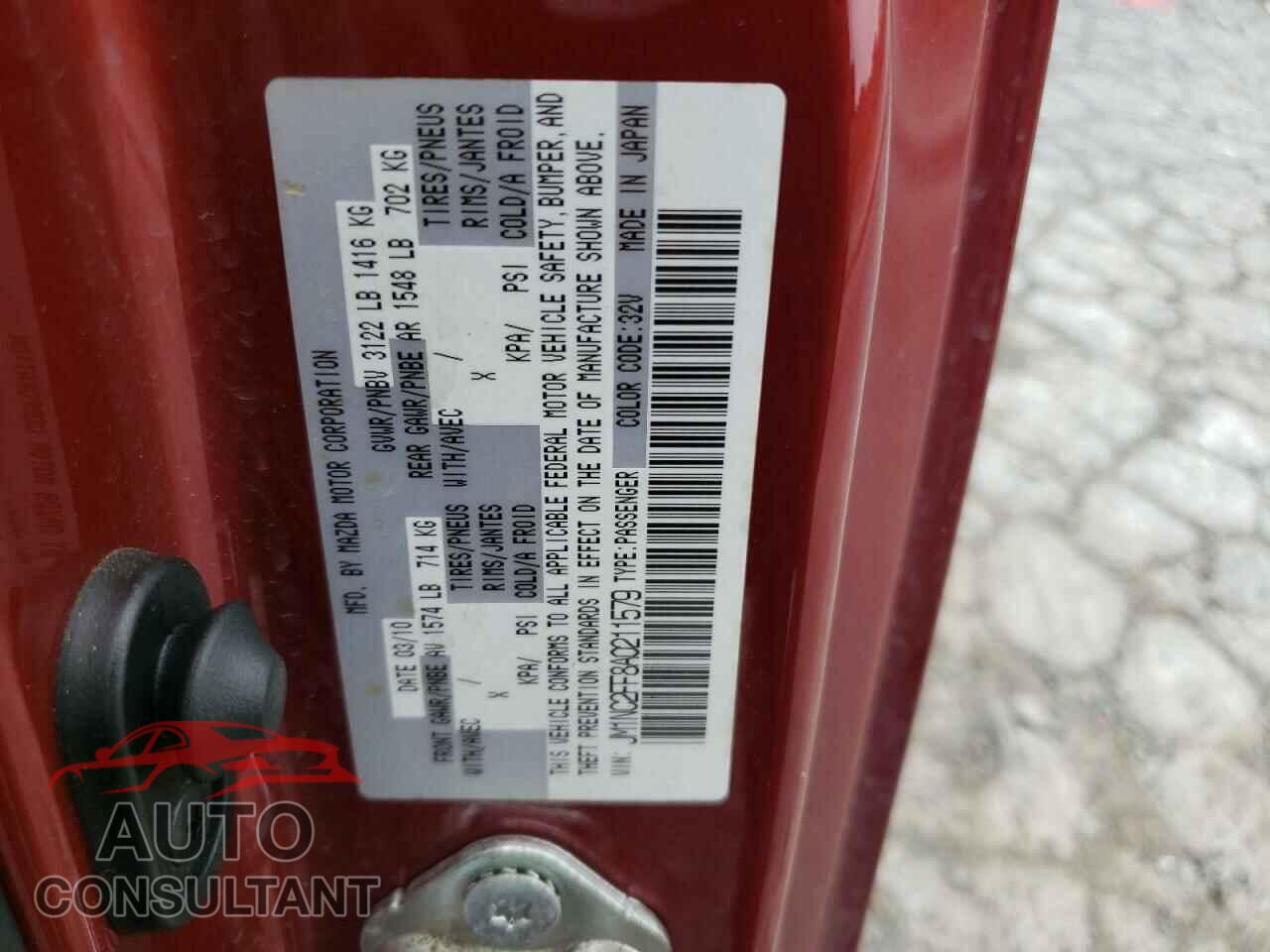 MAZDA MX5 2010 - JM1NC2FF8A0211579
