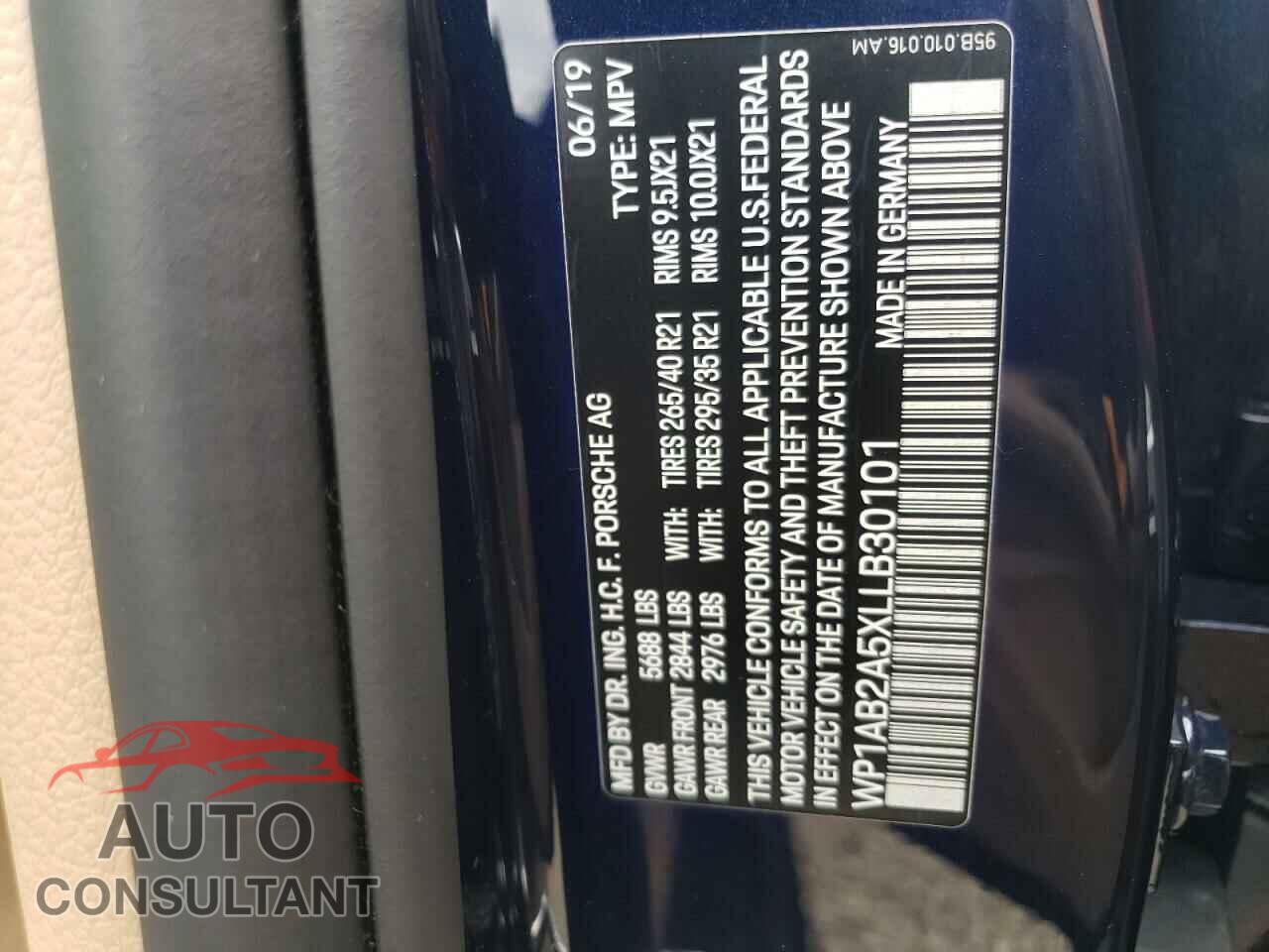 PORSCHE MACAN 2020 - WP1AB2A5XLLB30101