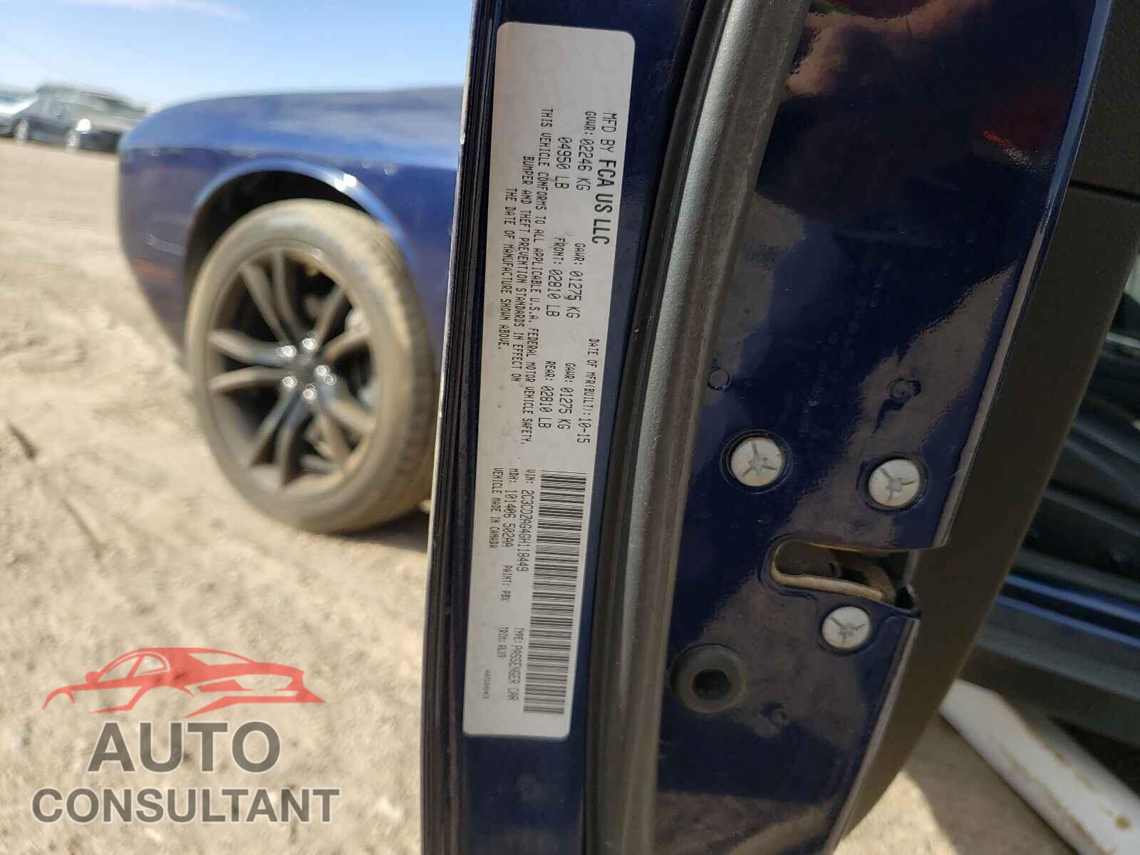 DODGE CHALLENGER 2016 - 2C3CDZAG4GH118449