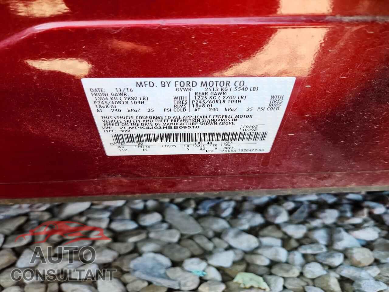 FORD EDGE 2017 - 2FMPK4J93HBB09510