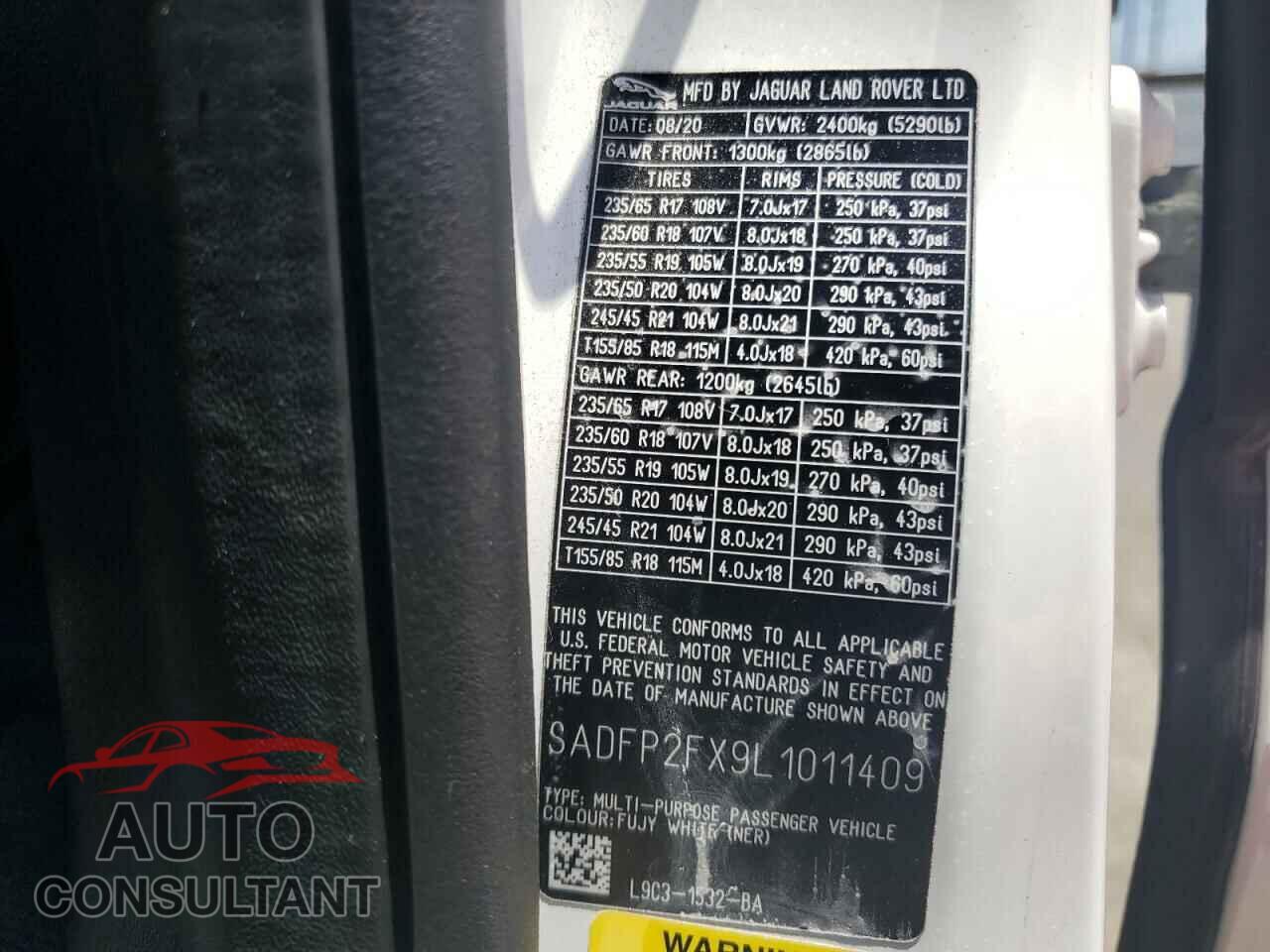 JAGUAR ETYPE 2020 - SADFP2FX9L1011409