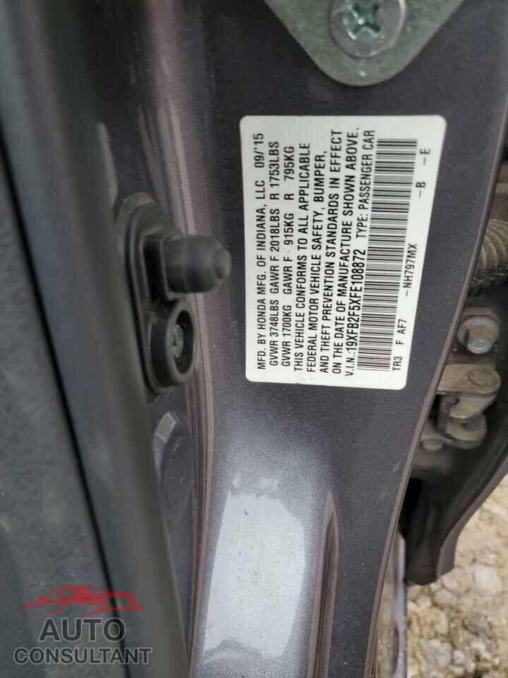 HONDA CIVIC 2015 - 19XFB2F5XFE108872