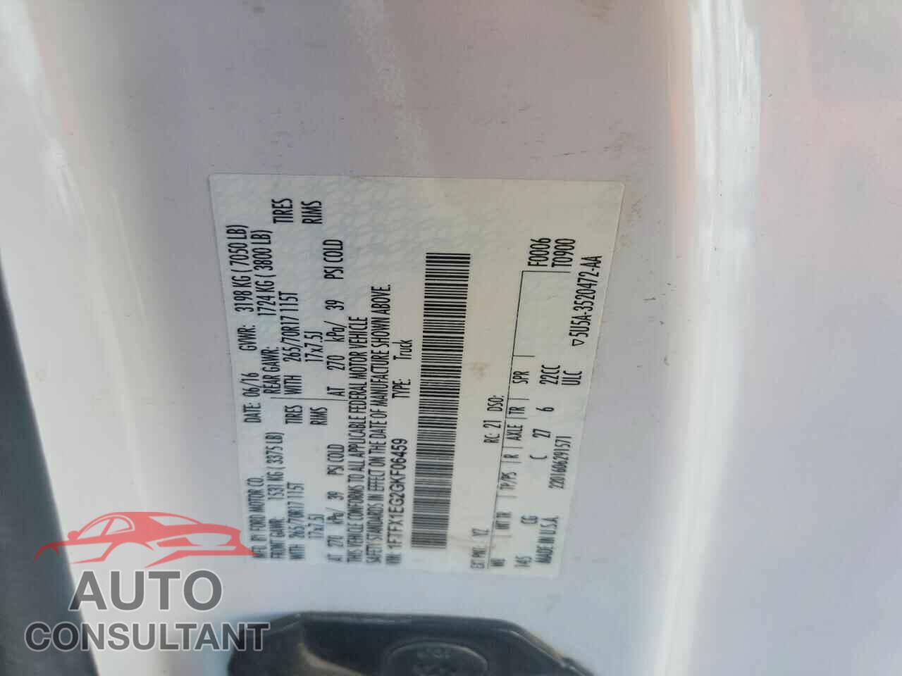FORD F150 2016 - 1FTFX1EG2GKF06459