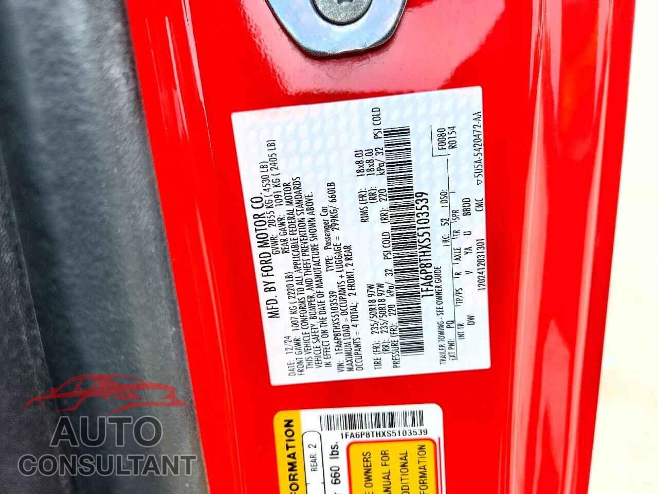 FORD MUSTANG 2025 - 1FA6P8THXS5103539