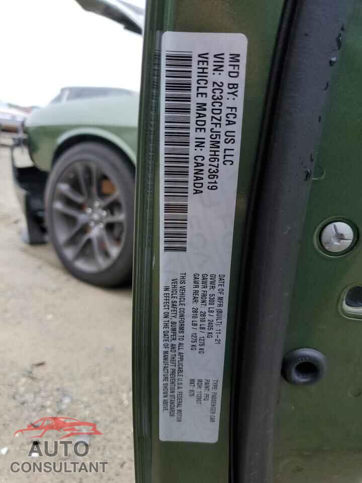 DODGE CHALLENGER 2021 - 2C3CDZFJ5MH673619