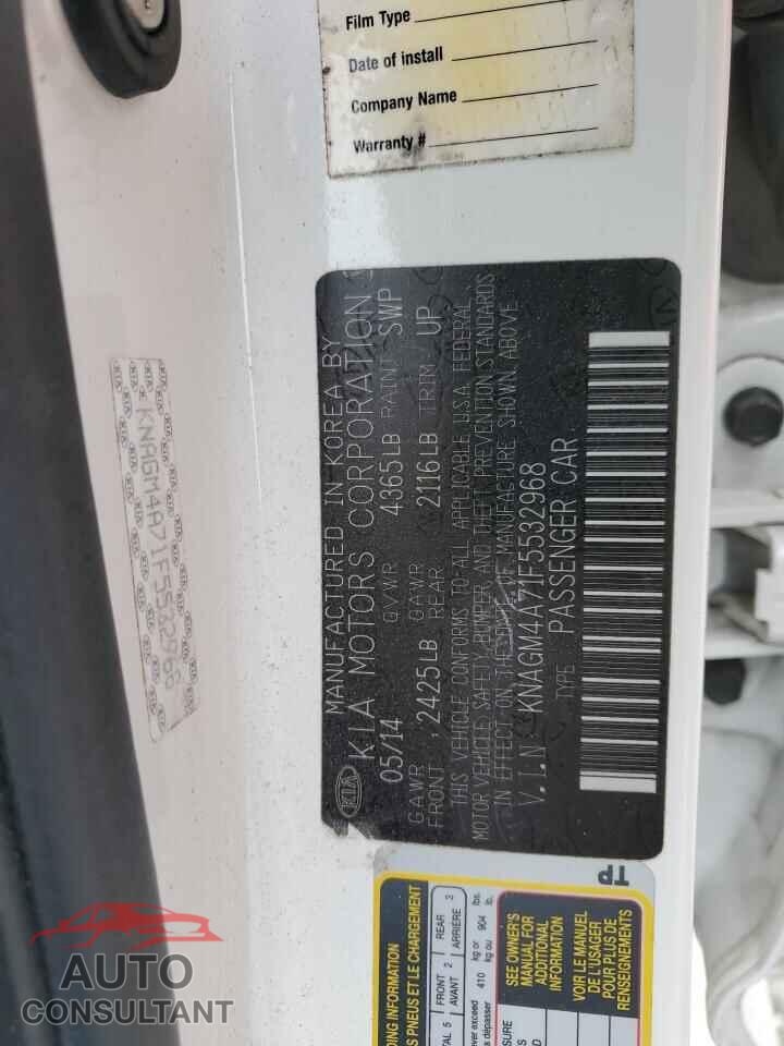 KIA OPTIMA 2015 - KNAGM4A71F5532968