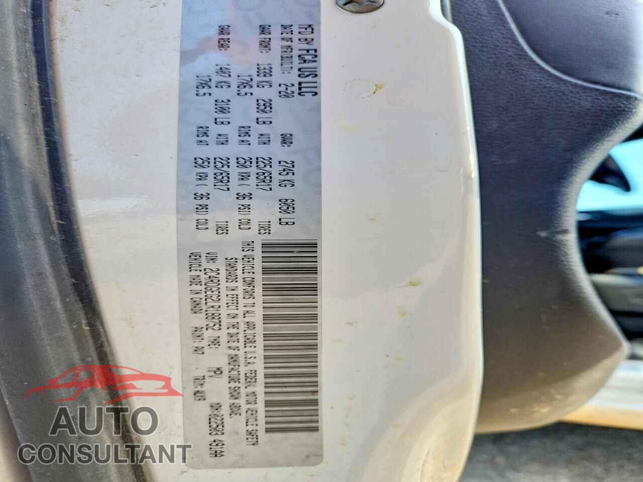 DODGE CARAVAN 2020 - 2C4RDGEG2LR188752