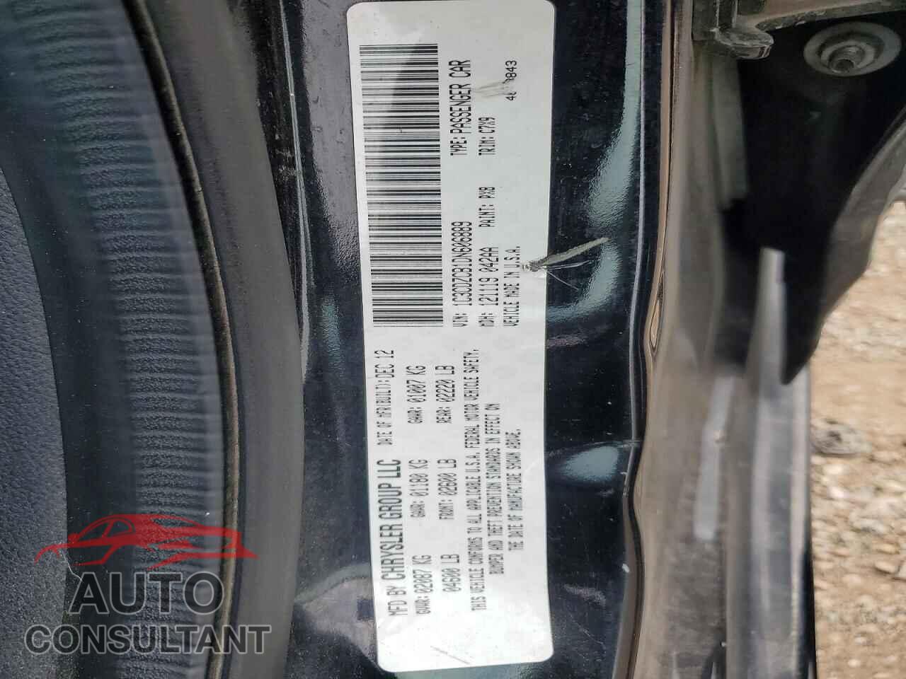 DODGE AVENGER 2013 - 1C3CDZCB1DN606889