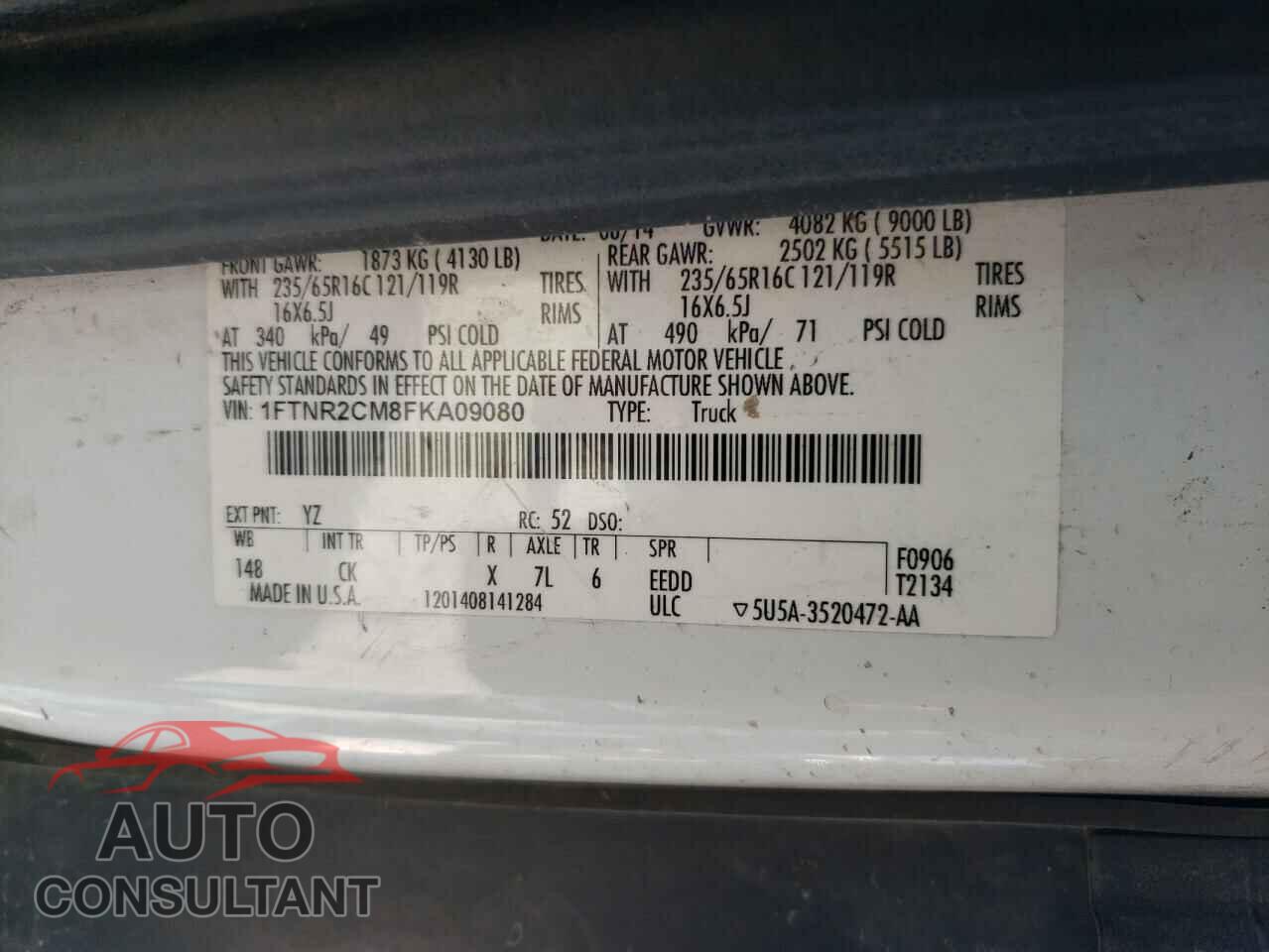 FORD TRANSIT 2015 - 1FTNR2CM8FKA09080