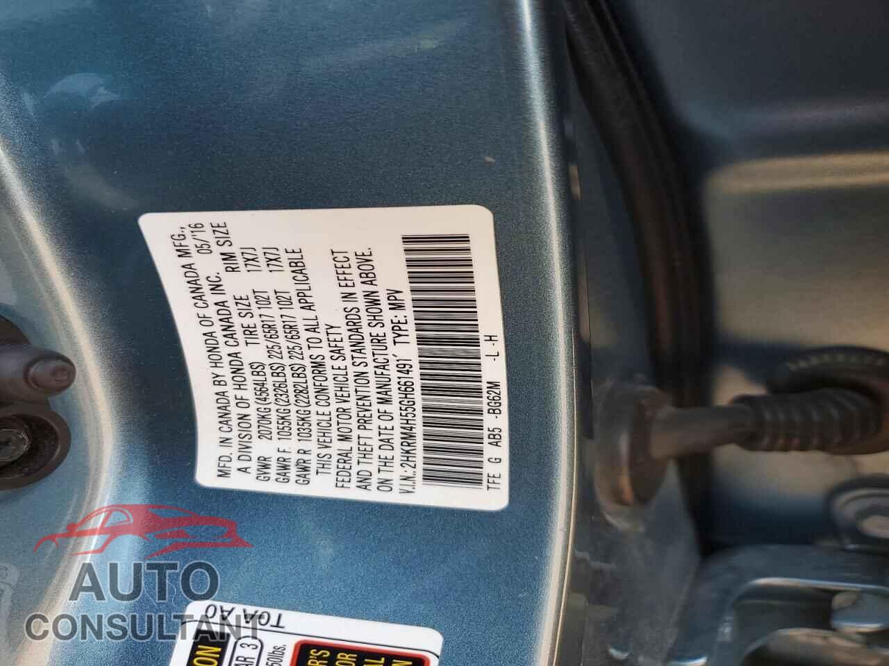 HONDA CRV 2016 - 2HKRM4H55GH661491