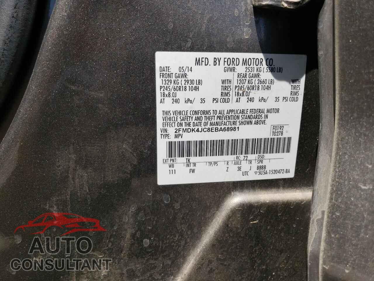 FORD EDGE 2014 - 2FMDK4JC8EBA68981