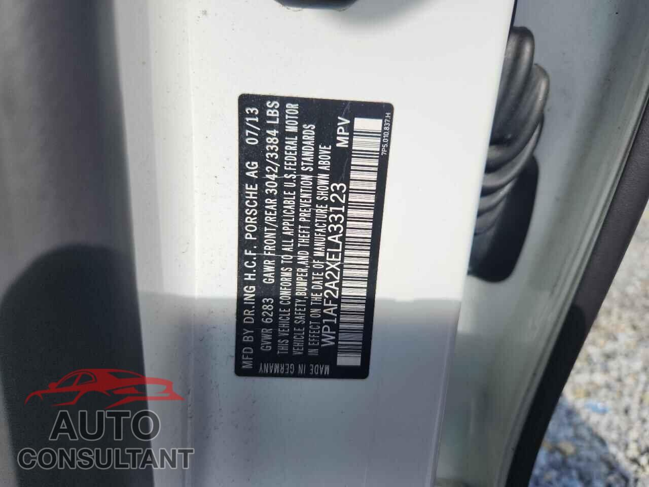PORSCHE CAYENNE 2014 - WP1AF2A2XELA33123