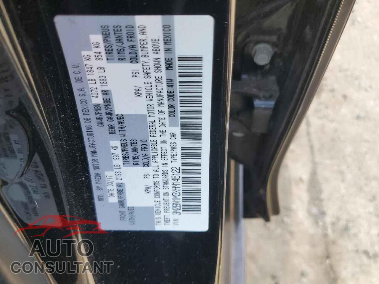 MAZDA 3 2017 - 3MZBN1M3XHM145122