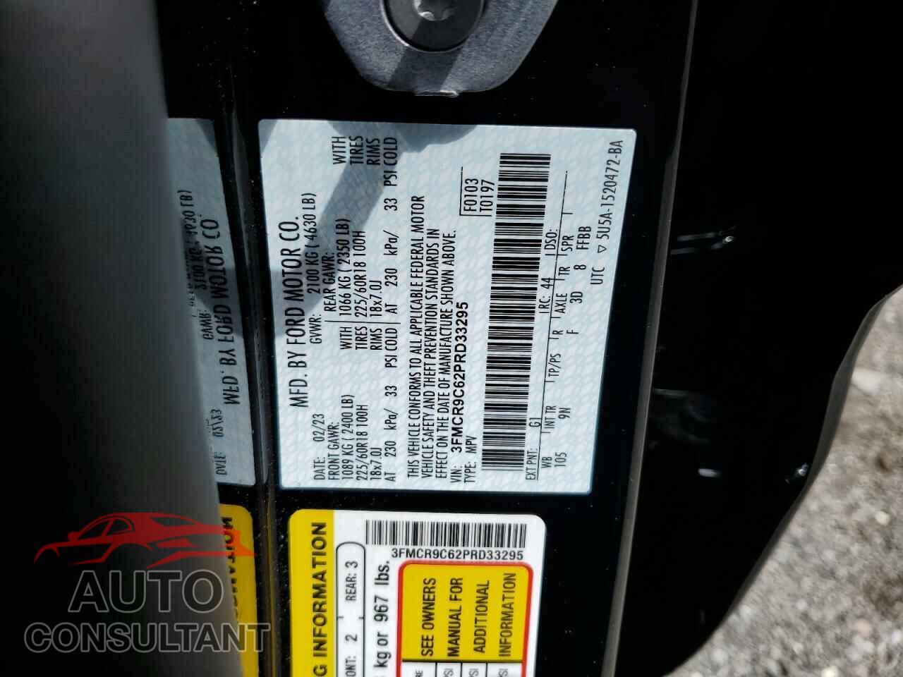 FORD BRONCO 2023 - 3FMCR9C62PRD33295