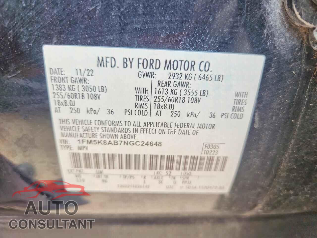 FORD EXPLORER 2022 - 1FM5K8AB7NGC24648
