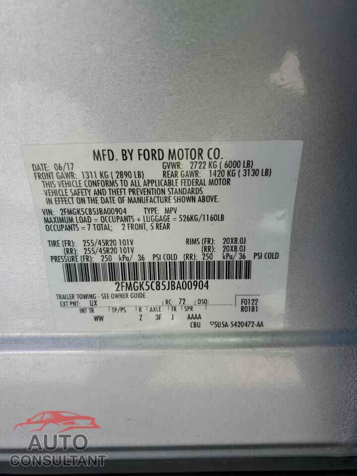 FORD FLEX 2018 - 2FMGK5C85JBA00904