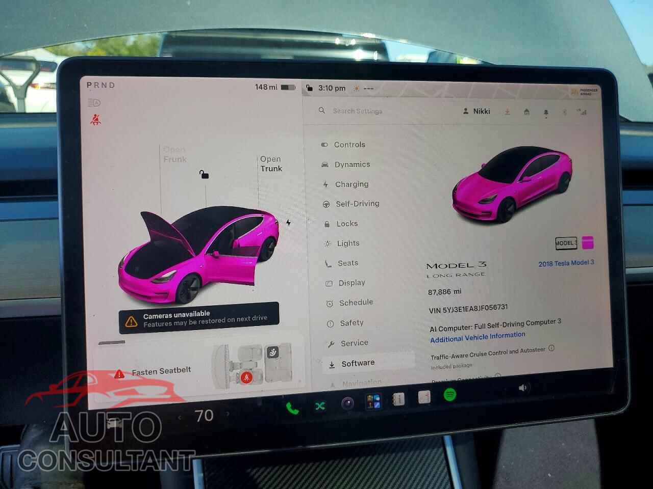 TESLA MODEL 3 2018 - 5YJ3E1EA8JF056731