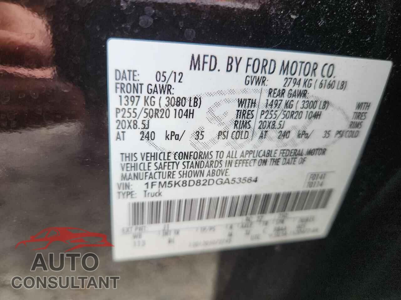 FORD EXPLORER 2013 - 1FM5K8D82DGA53564