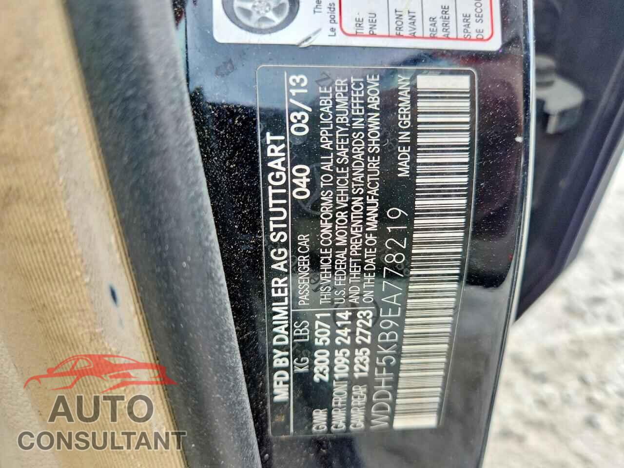 MERCEDES-BENZ E-CLASS 2014 - WDDHF5KB9EA778219