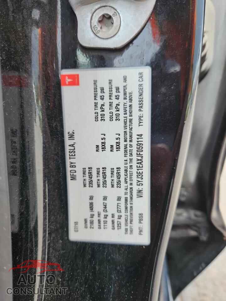 TESLA MODEL 3 2018 - 5YJ3E1EAXJF059114