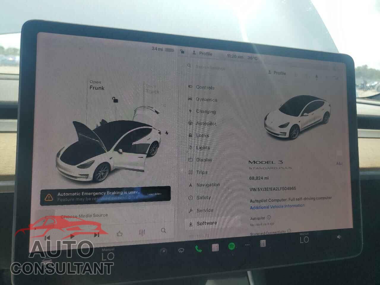 TESLA MODEL 3 2020 - 5YJ3E1EA2LF504965