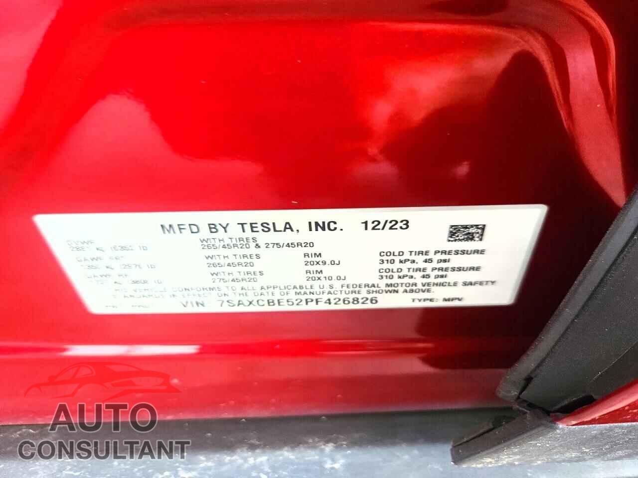 TESLA MODEL X 2023 - 7SAXCBE52PF426826