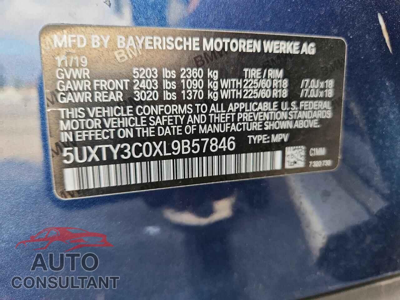 BMW X3 2020 - 5UXTY3C0XL9B57846