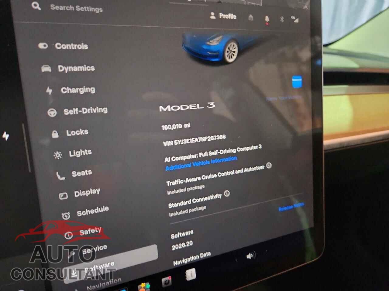 TESLA MODEL 3 2022 - 5YJ3E1EA7NF287366