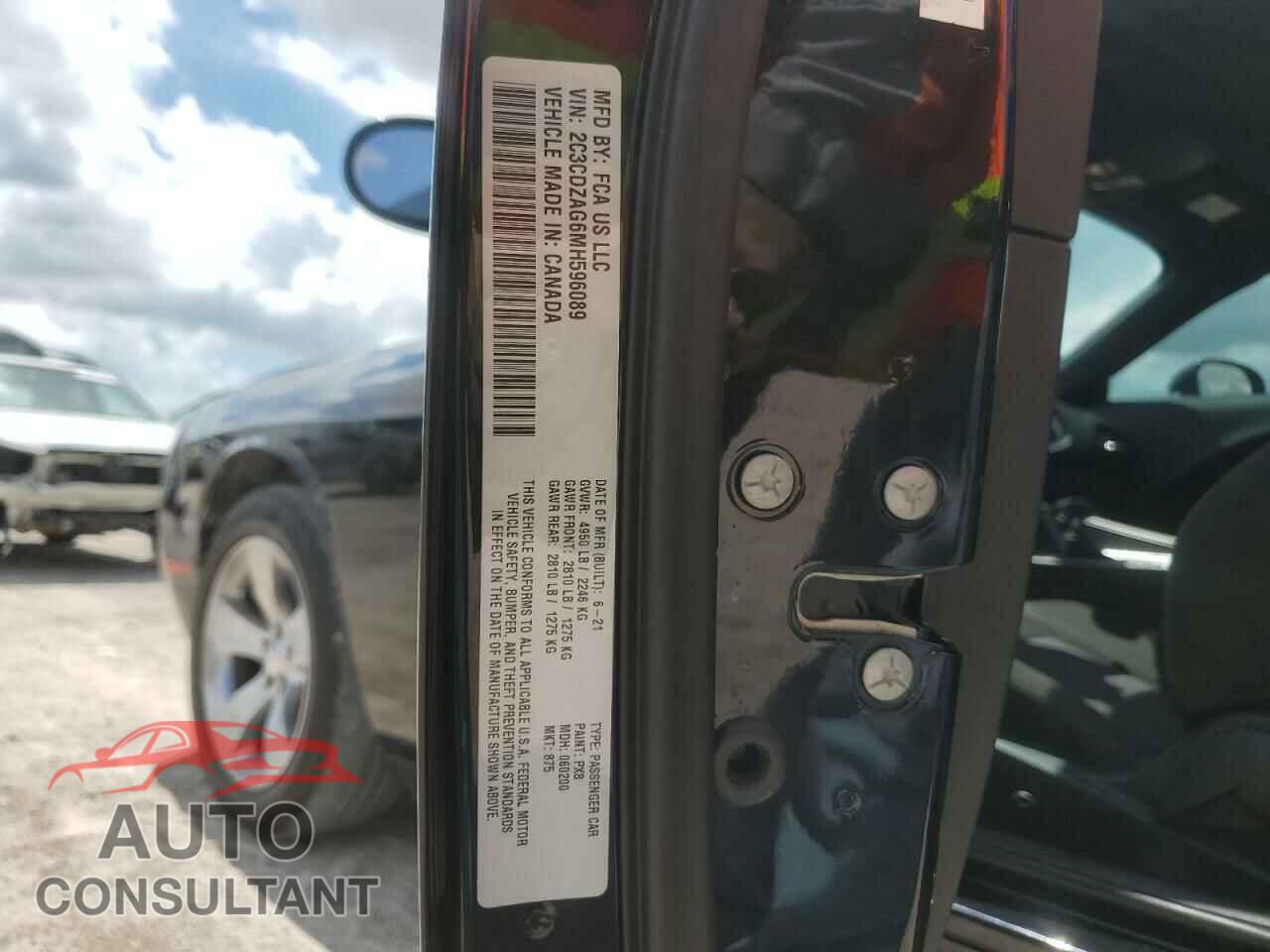 DODGE CHALLENGER 2021 - 2C3CDZAG6MH596089