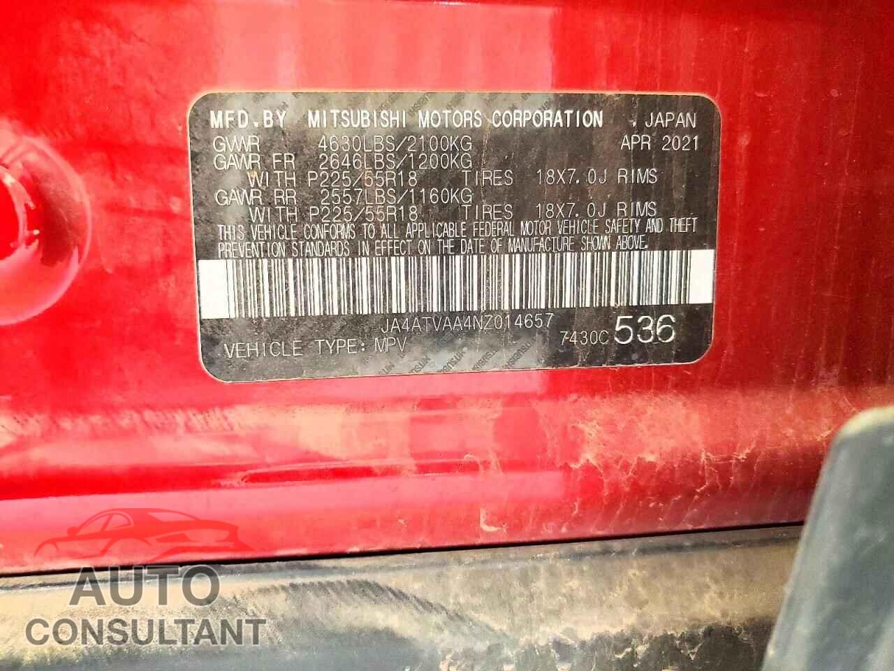 MITSUBISHI ECLIPSE 2022 - JA4ATVAA4NZ014657