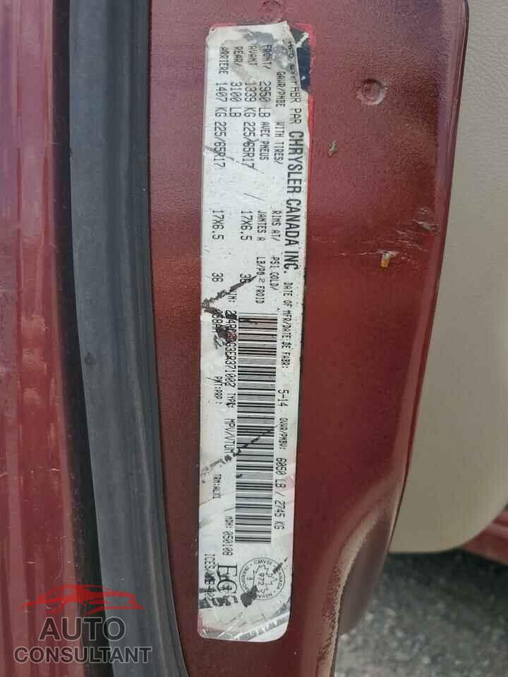 DODGE CARAVAN 2014 - 2C4RDGDG3ER371002