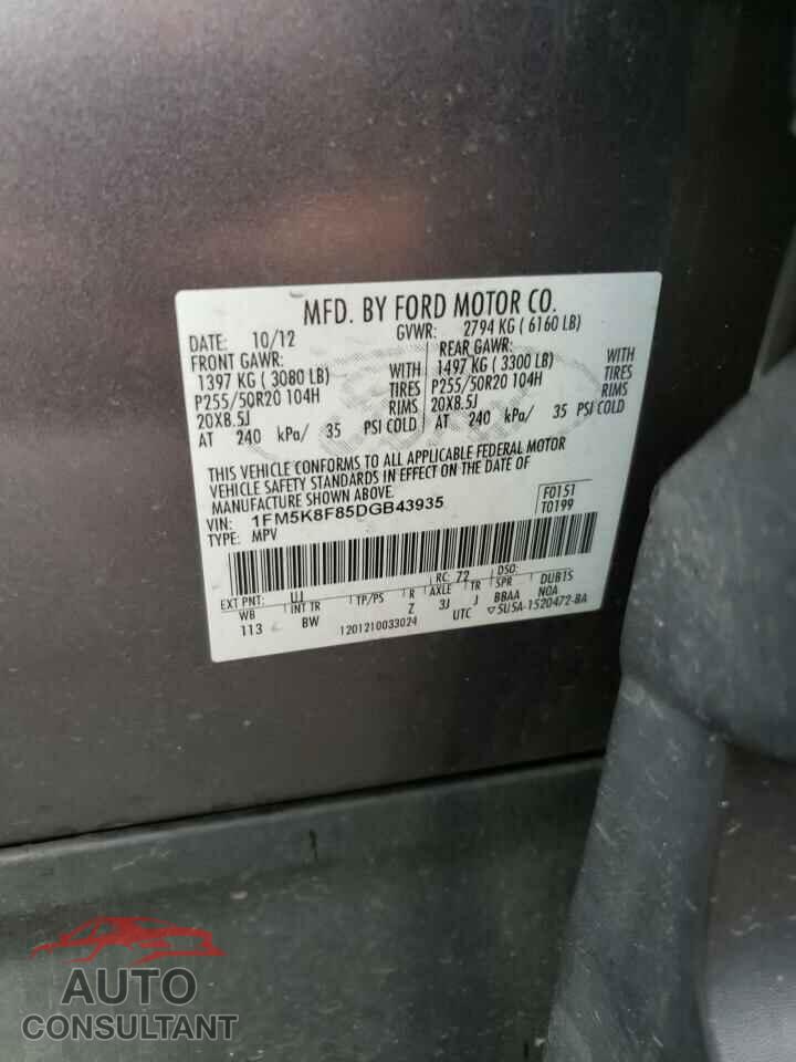 FORD EXPLORER 2013 - 1FM5K8F85DGB43935