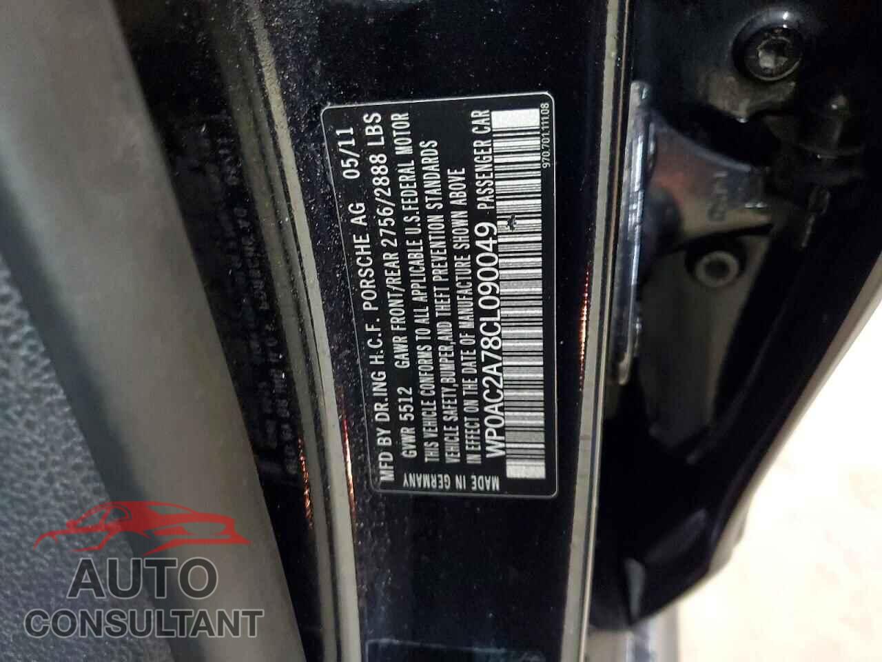 PORSCHE PANAMERA 2012 - WP0AC2A78CL090049