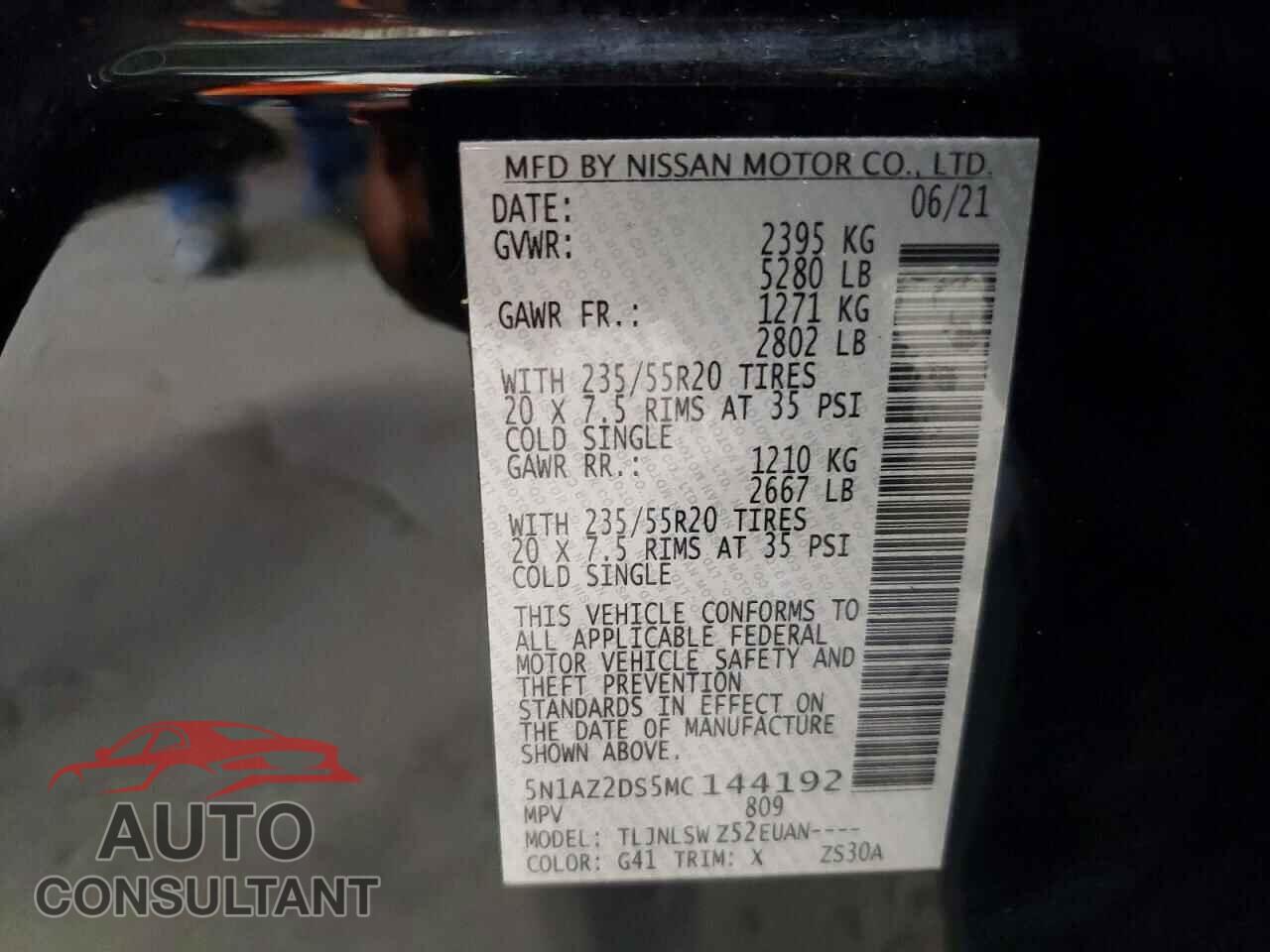 NISSAN MURANO 2021 - 5N1AZ2DS5MC144192