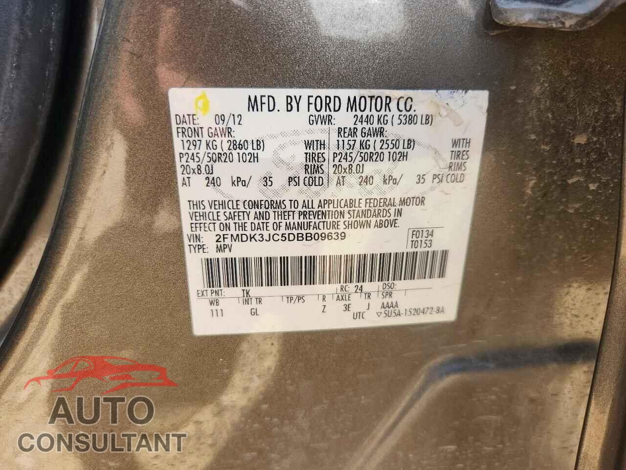 FORD EDGE 2013 - 2FMDK3JC5DBB09639