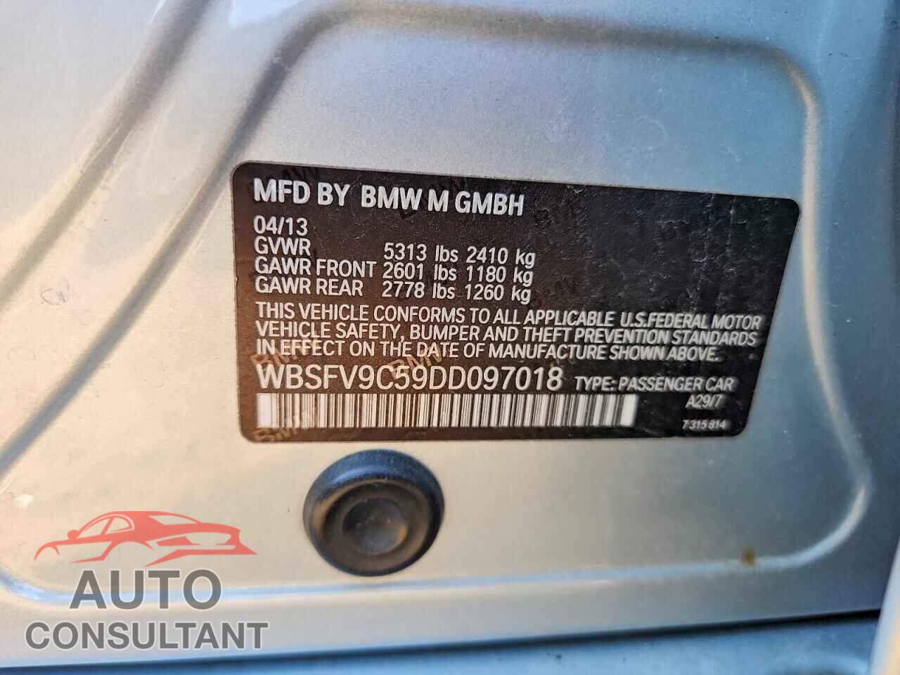 BMW M5 2013 - WBSFV9C59DD097018