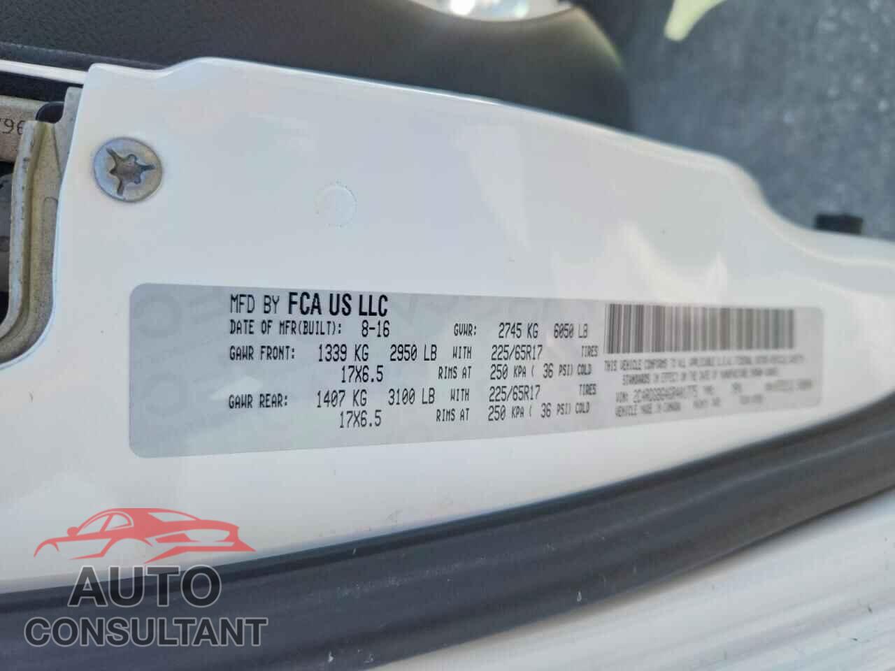 DODGE CARAVAN 2016 - 2C4RDGBG4GR401775