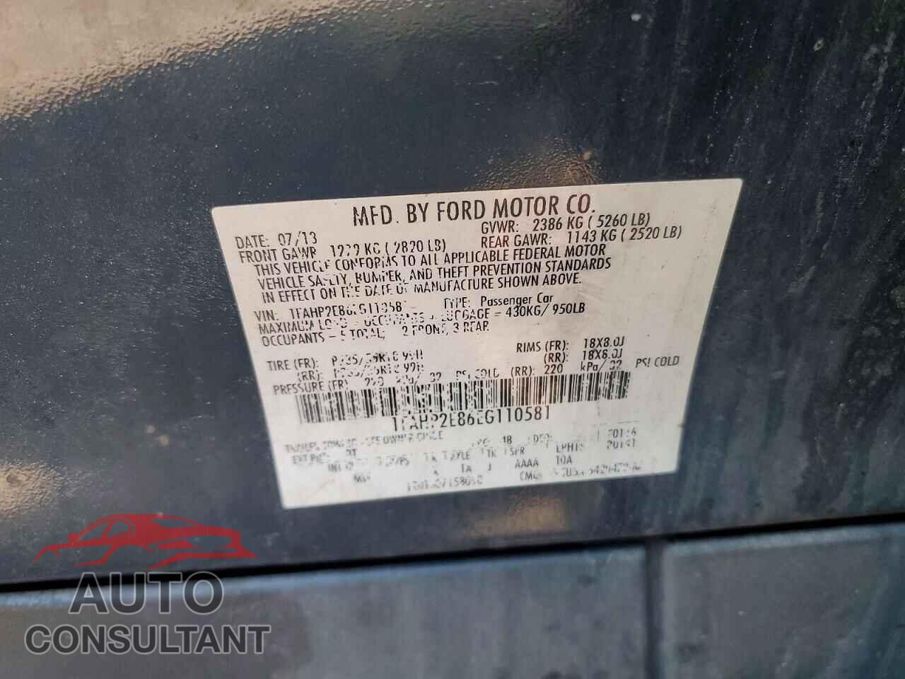 FORD TAURUS 2014 - 1FAHP2E86EG110581
