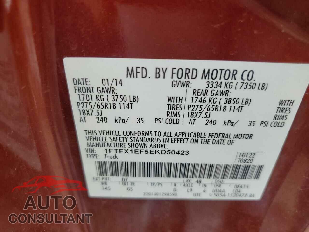 FORD F-150 2014 - 1FTFX1EF5EKD50423