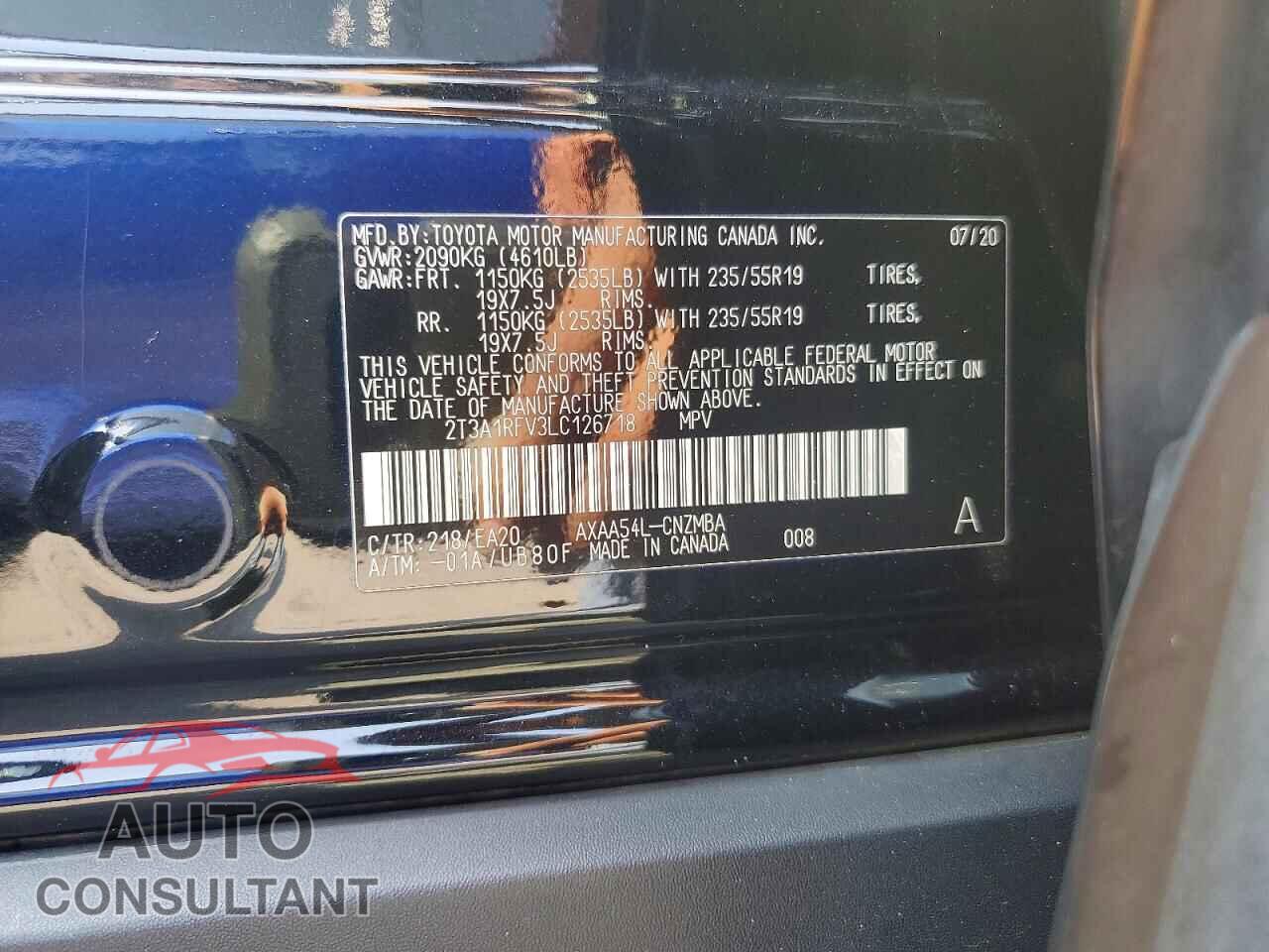 TOYOTA RAV4 2020 - 2T3A1RFV3LC126718