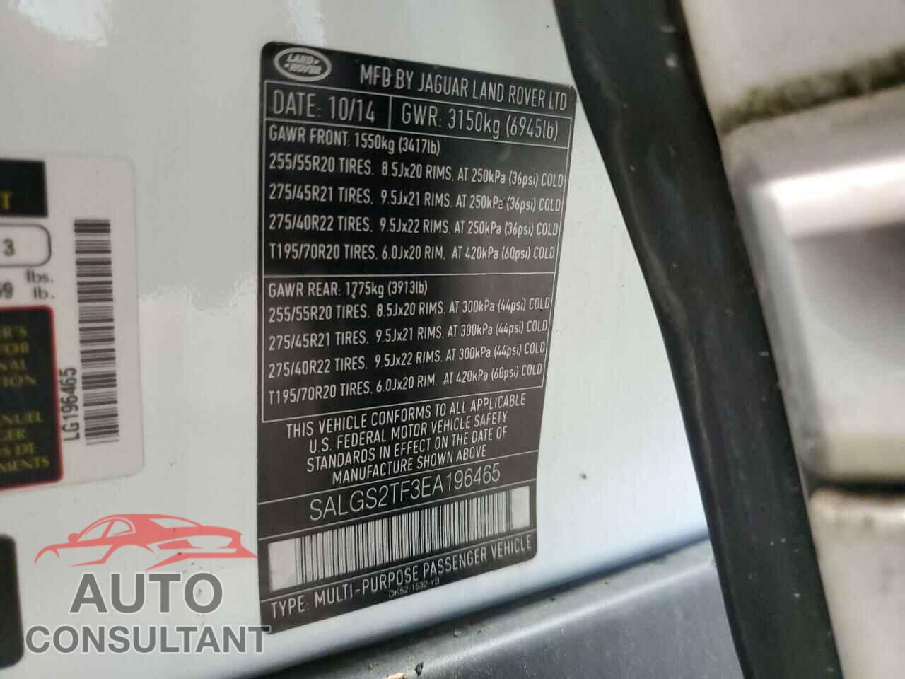 LAND ROVER RANGEROVER 2014 - SALGS2TF3EA196465