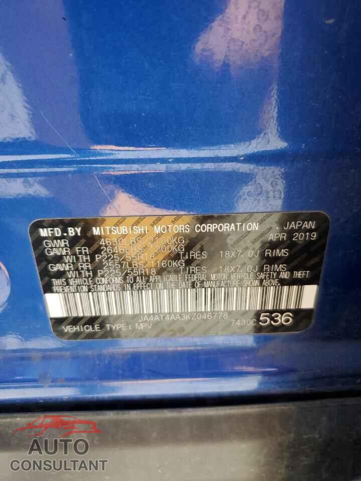 MITSUBISHI ECLIPSE 2019 - JA4AT4AA3KZ046778