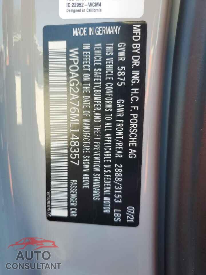 PORSCHE PANAMERA 2021 - WP0AG2A76ML148357