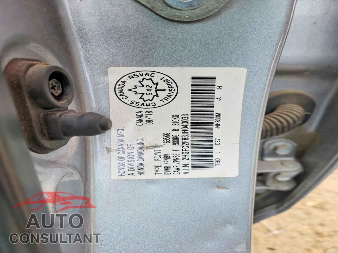 HONDA CIVIC 2018 - 2HGFC2F83JH040033