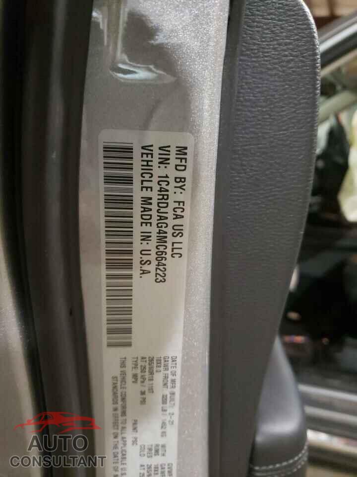 DODGE DURANGO 2021 - 1C4RDJAG4MC664223
