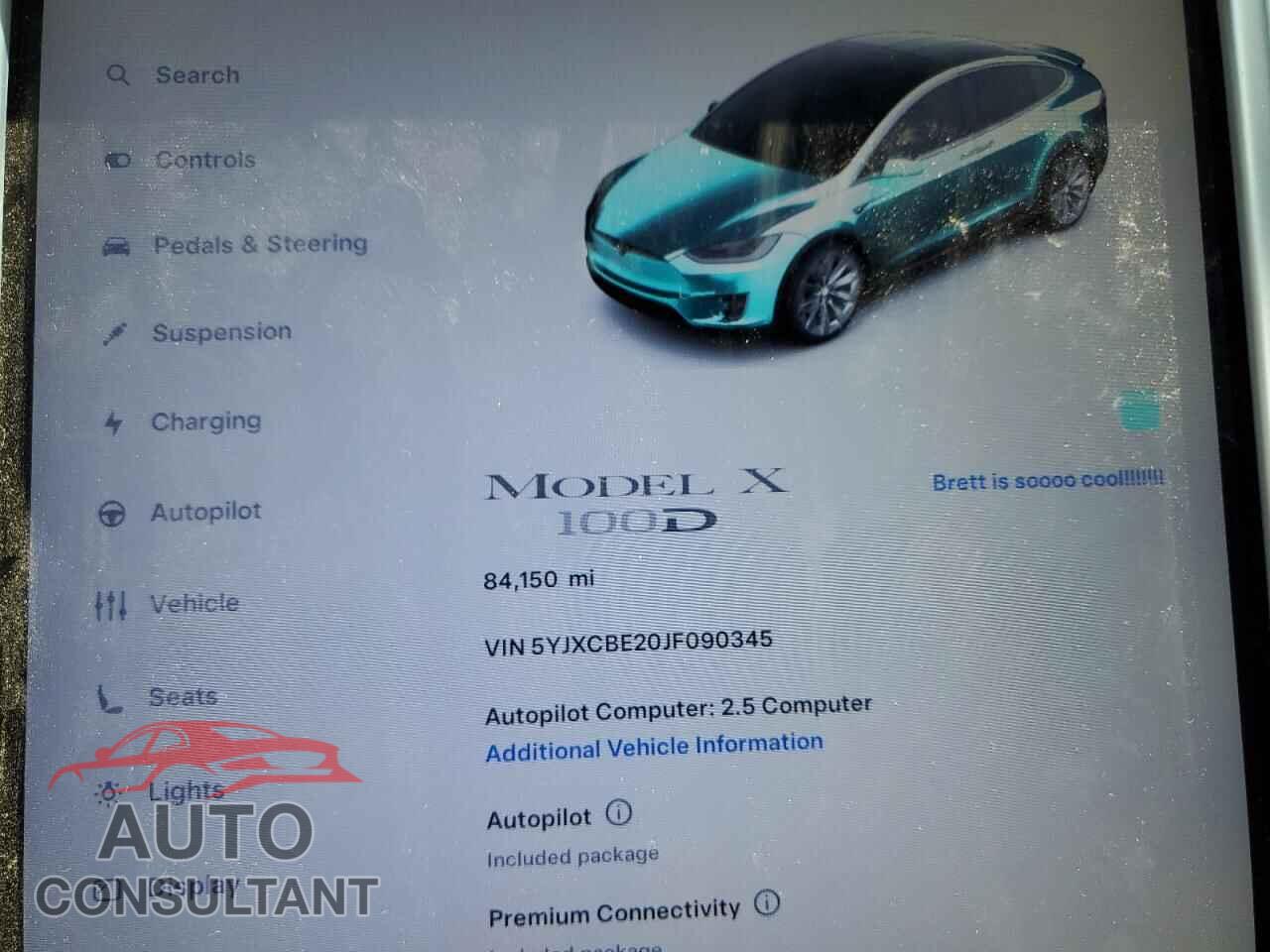 TESLA MODEL X 2018 - 5YJXCBE20JF090345